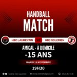 Moins de 15 – MATCH DOMICILE – 15/11/22 à 19h30